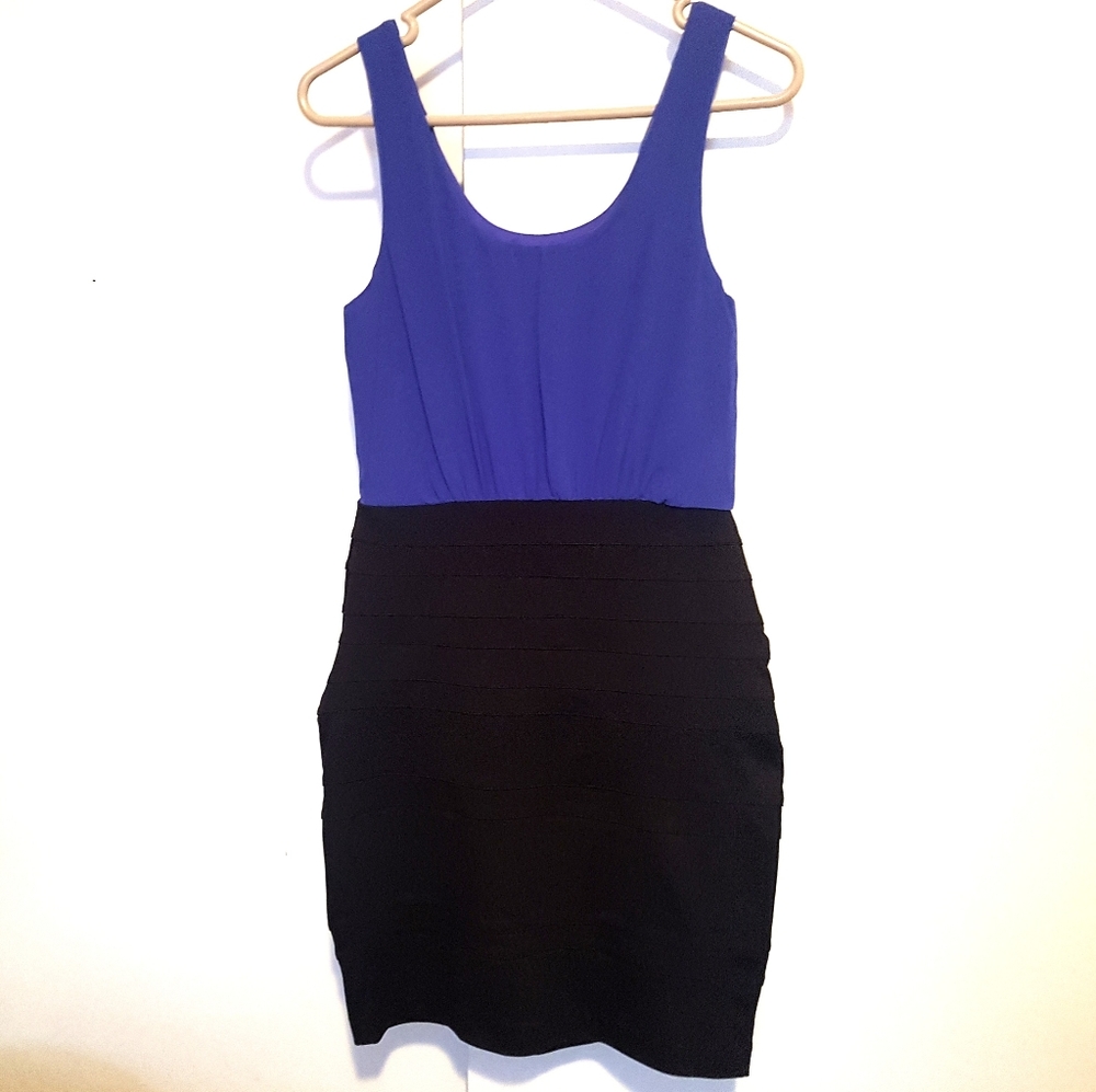 NEW Blue /black fitted dress - Picture 2 of 7